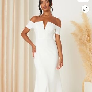 Elegant Off-Shoulder White Dress